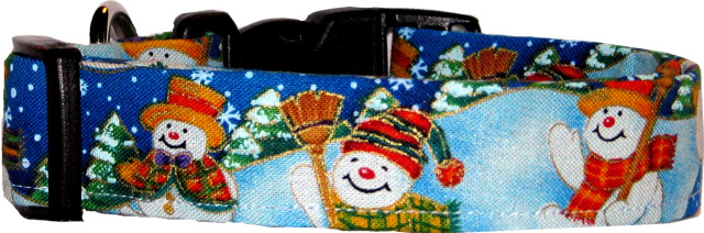 Frosty Snowman Parade Handmade Dog Collar
