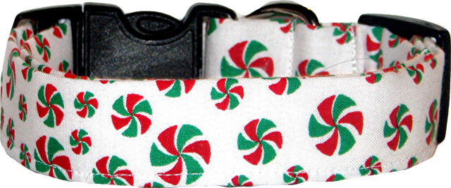 Peppermints on White Dog Collar