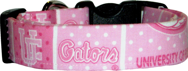 Pink University of Florida Patchwork Dog Collar