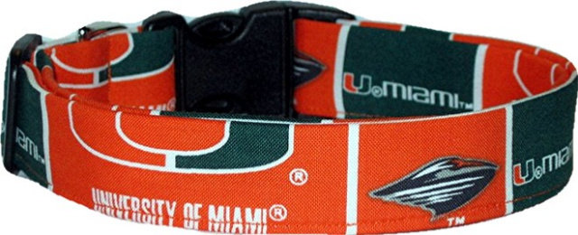 University of Miami Handmade Dog Collar