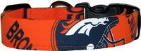 Orange Denver Broncos Handmade Dog Collar