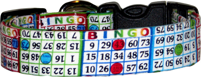 Bingo Lover's Bingo Cards Handmade Dog Collar