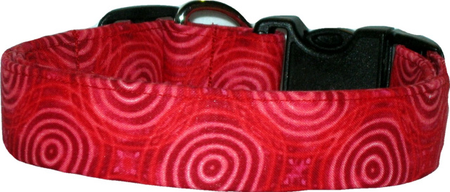 Red Swirls Handmade Dog Collar