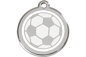 Soccer Ball Enamel Engraved Dog Tag