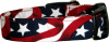 Wide Wavy American Flags Dog Collar