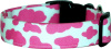 Pink & White Cow Handmade Dog Collar