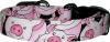 Cute Pig Faces on Black Handmade Dog Collar