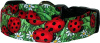 Ladybugs & Daisies Green Handmade Dog Collar
