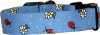 Blue Ladybugs & Daisies Handmade Dog Collar
