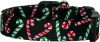 Small Candy Canes Black Handmade Dog Collar