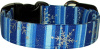 Blue Stripes & Snowflakes Handmade Dog Collar