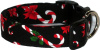 Big Candy Canes Black Handmade Dog Collar