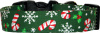 Green Candy Canes & Snowflakes Handmade Dog Collar