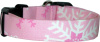 Pink & White Snowflakes Handmade Dog Collar