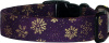 Purple & Gold Snowflakes Handmade Dog Collar