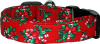 Red Candy Canes & Ivy Handmade Dog Collar
