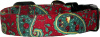 Red Christmas Paisley Handmade Dog Collar