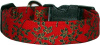 Red & Green Ivy Handmade Dog Collar