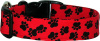 Red & Black Paw Prints Handmade Dog Collar