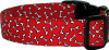 Red & White Mini Bones Handmade Dog Collar