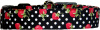 Black Strawberries & Polka Dots Dog Collar