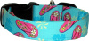 Blue with Pink Flip Flops Handmade Dog Collar