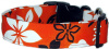 Orange Black & White Hawaiian Handmade Dog Collar