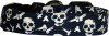 Dark Blue Skulls Handmade Dog Collar