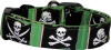 Green Pirates & Skulls Crossbones Handmade Dog Collar