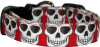 Red Line of Skulls Handmade Dog Collar