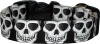 Black Line of Skulls Handmade Dog Collar