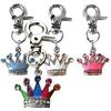White Enamel & Swarovski Crystal Crown Pendant