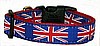 Union Jack British Flag Ribbon Dog Collar - XS