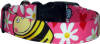 Lovebugs on Pink Handmade Dog Collar