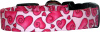 Puffy Pink Hearts Hand Dyed Handmade Dog Collar