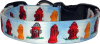 Fire Hydrants Blue Handmade Dog Collar