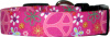 Hot Pink Peace Signs Handmade Dog Collar