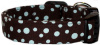 Brown & Blue Scatter Dots Handmade Dog Collar