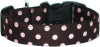 Cocoa Brown & Pink Polka Dots Handmade Dog Collar