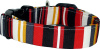Black, White & Coral Retro Stripes Dog Collar