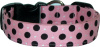 Pink, Black & Silver Polka Dots Handmade Dog Collar Collars