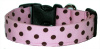 Pink & Cocoa Brown Dots Handmade Dog Collar