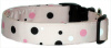 Shades of Pink & Black Polka Dots Custom Dog Collar