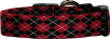 Red & Black Argyle Handmade Dog Collar
