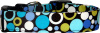 Black & Blue Retro Dots Handmade Dog Collar