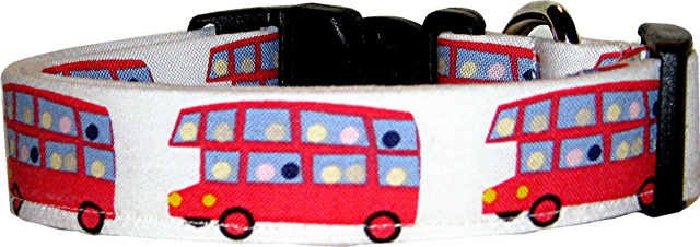 British Double Decker Bus Handmade Dog Collar