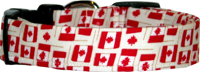 Mini Canadian Flags Dog Collar