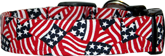 American Flag Collage Handmade Dog Collar