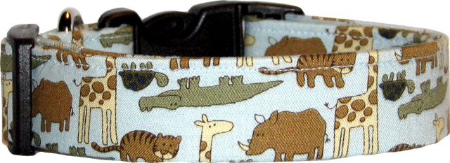 Little Critters on Light Blue Dog Collar