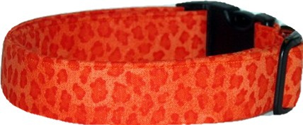 Bright Orange Leopard Handmade Dog Collar